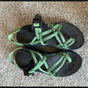 Chacos Sandals Vibram Sole Green Double Strap